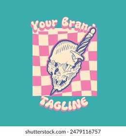 Illustration design of a Skull head	
