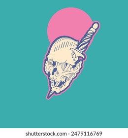 Illustration design of a Skull head	
