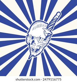 Illustration design of a Skull head	
