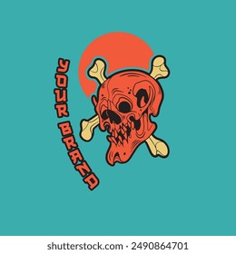 Illustration design of a Skull head	
