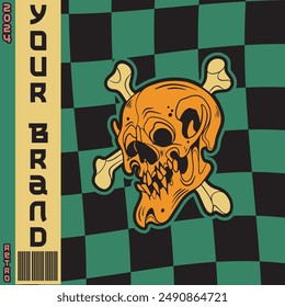 Illustration design of a Skull head	
