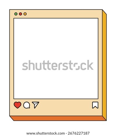 Illustration design social media UI block square unique