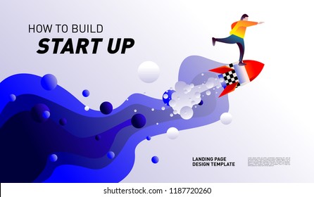 Illustration and Design for Start Up Company.  Design template for landing page and website.