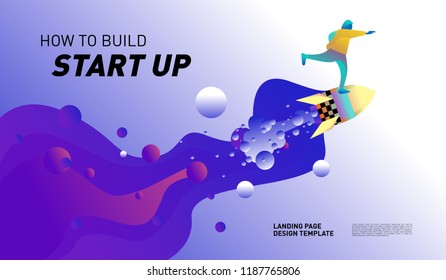 Illustration and Design for Start Up Company.  Design template for landing page and website.