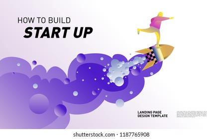 Illustration and Design for Start Up Company.  Design template for landing page and website.