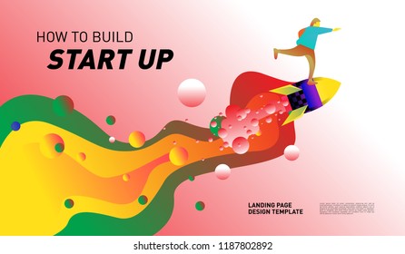 Illustration and Design for Start Up Company.  Design template for landing page and website.