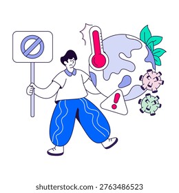 An illustration design of stop global warming 