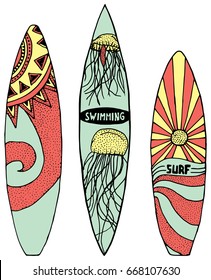 illustration design for surf board