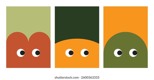 Illustration design template alien or animation look see