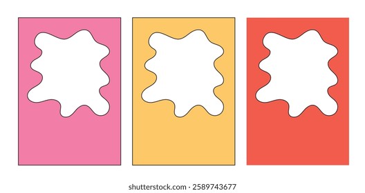 Illustration design template blob retro unique design