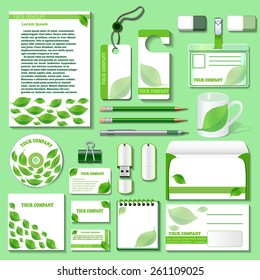 illustration design template for business objects from an environmental theme