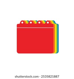 Illustration design template element calendar rainbow unique design with blank background