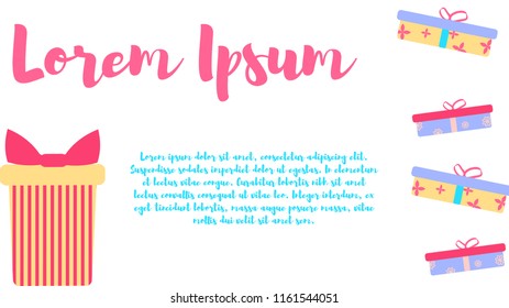 illustration. Design template. Gifts in retro colors
