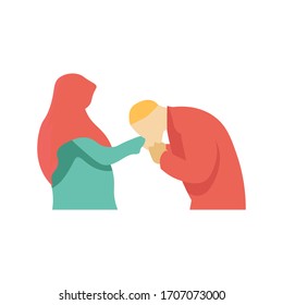 illustration design template kissing hands