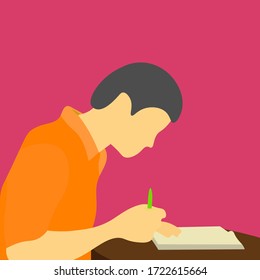 plantilla de diseño de ilustración para personas que trabajan en asignaciones en casa