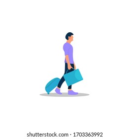 illustration design template of a person with a suitcase