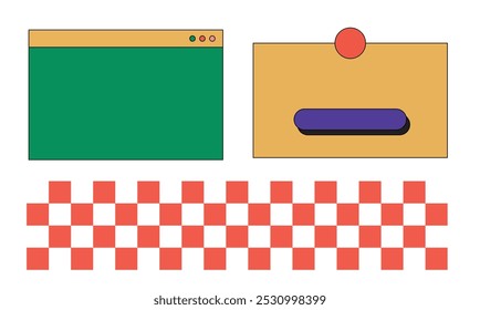 Diseño de ilustración Plantilla de software retro ventana