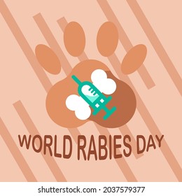 Illustration design template.with the theme of world rabies day, suitable for digital templates, backgrounds, etc.