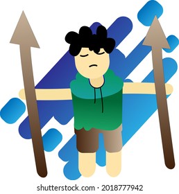 illustration design with theme arrow pointing up