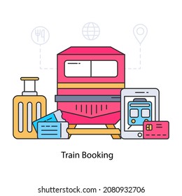 An illustration design of ticket booking