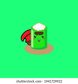 Illustration Design traditional food characters cute red-robed Putu cake