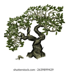 illustration design of a tree with lush leaves