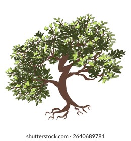 illustration design of a tree with lush leaves