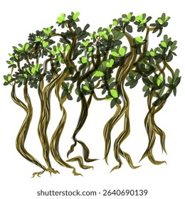 illustration design of a tree with lush leaves