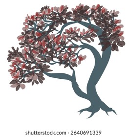 illustration design of a tree with lush leaves
