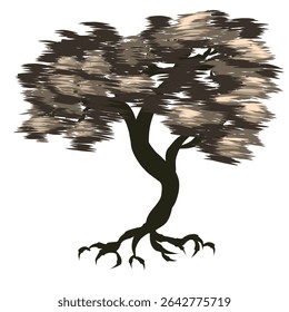 illustration design of a tree with lush leaves