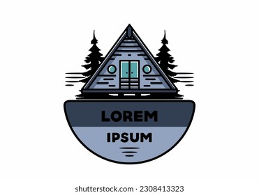 Illustration design of a triangle wood cabin