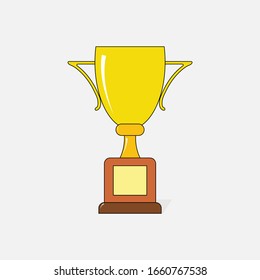 Illustration design of a trophy shape in yellow