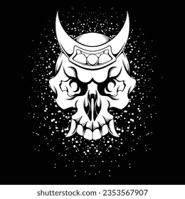 illustration design for t-shirt and merchandise evil witch skull head with crown