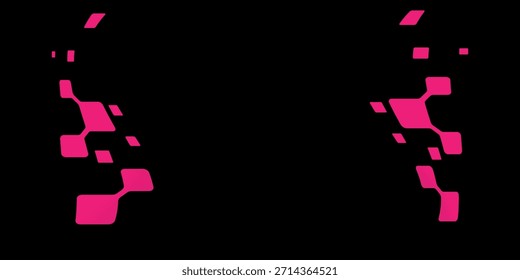 Diseño de ilustración con Elementos de flores rojas y rosas, con un fondo abstracto negro liso, simple y moderno

