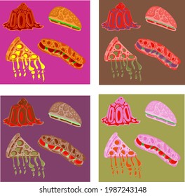 illustration design with various color variations