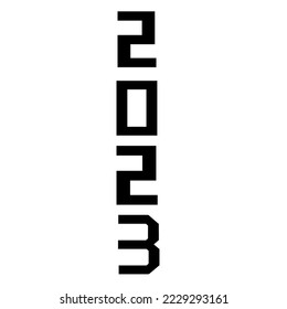 Ilustración vectorial de diseño de número negro de año nuevo, adecuado para ícono, logotipo, imágenes prediseñadas, tarjeta flash, etc.