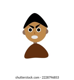 Ilustración vectores de diseño de chaval de ira, apto para caricatura, icono, logotipo, imagen clip, tarjeta flash, plantilla, etc.