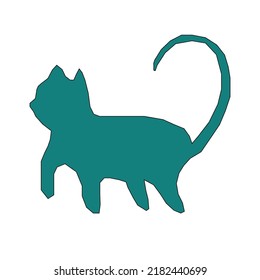 Illustration design vector of blue cat fit for flash card, logo, icon,  etc. 