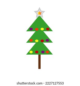 Ilustración vectorial de diseño del árbol de Navidad, Fit For Icon, logo, clip art, tarjeta flash, etc.
