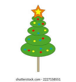 Illustration design vector of Christmas Tree, Fit for Logo, Icon, Flash card, clip art, etc.