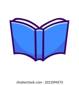 illustration design, vector, clip art, icon of an open blue book