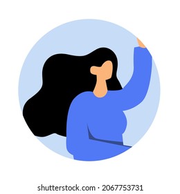 illustration design, vector, clip art of female avatar. young girl
