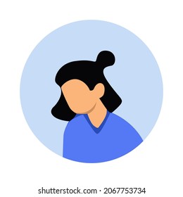 illustration design, vector, clip art of female avatar. young girl
