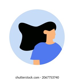 illustration design, vector, clip art of female avatar. young girl