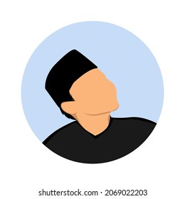 illustration design, vector, clip art of Muslim male avatar