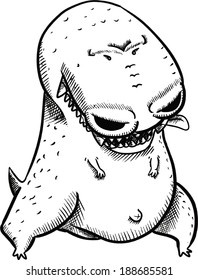 illustration design vector of cute funny tyrannosaurus rex