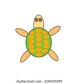 Illustration design vector of cute turtle fit for children book, flash card, icon etc.