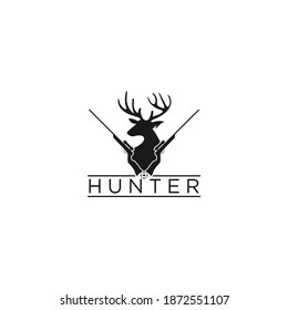 Vector de diseño de logotipo de cazador de vintage