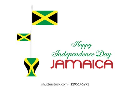 illustration design vector flag happy independence day jamaica
