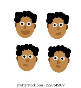 Illustration design vector of four set cartoon character, fit for icon, logo, clip art, flash card, etc.